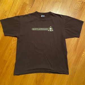 👽Original 1990s ALIEN WORKSHOP skateboard 🛹 T-shirt XL Chocolate brown U.S.A.